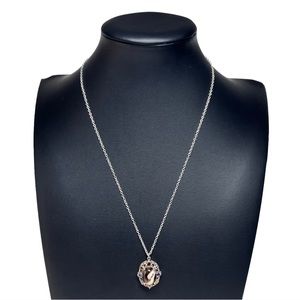 925 Sterling Silver Stone Pendant Necklace 18"